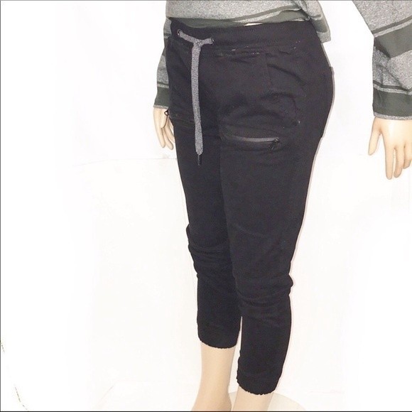 Vintage 90s ROCAWEAR Cargo Jogger Pants Black zipper details size M - Picture 2 of 9